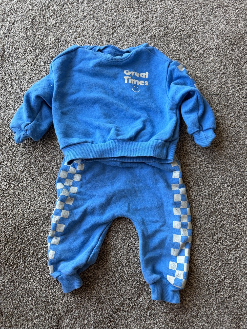 Kids Blue "Great Times" Fleece One-Piece Footie